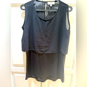 Shannon Ford NY Black Sleeveless Layered Top M